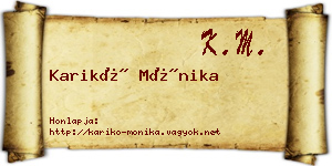 Karikó Mónika névjegykártya