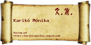 Karikó Mónika névjegykártya